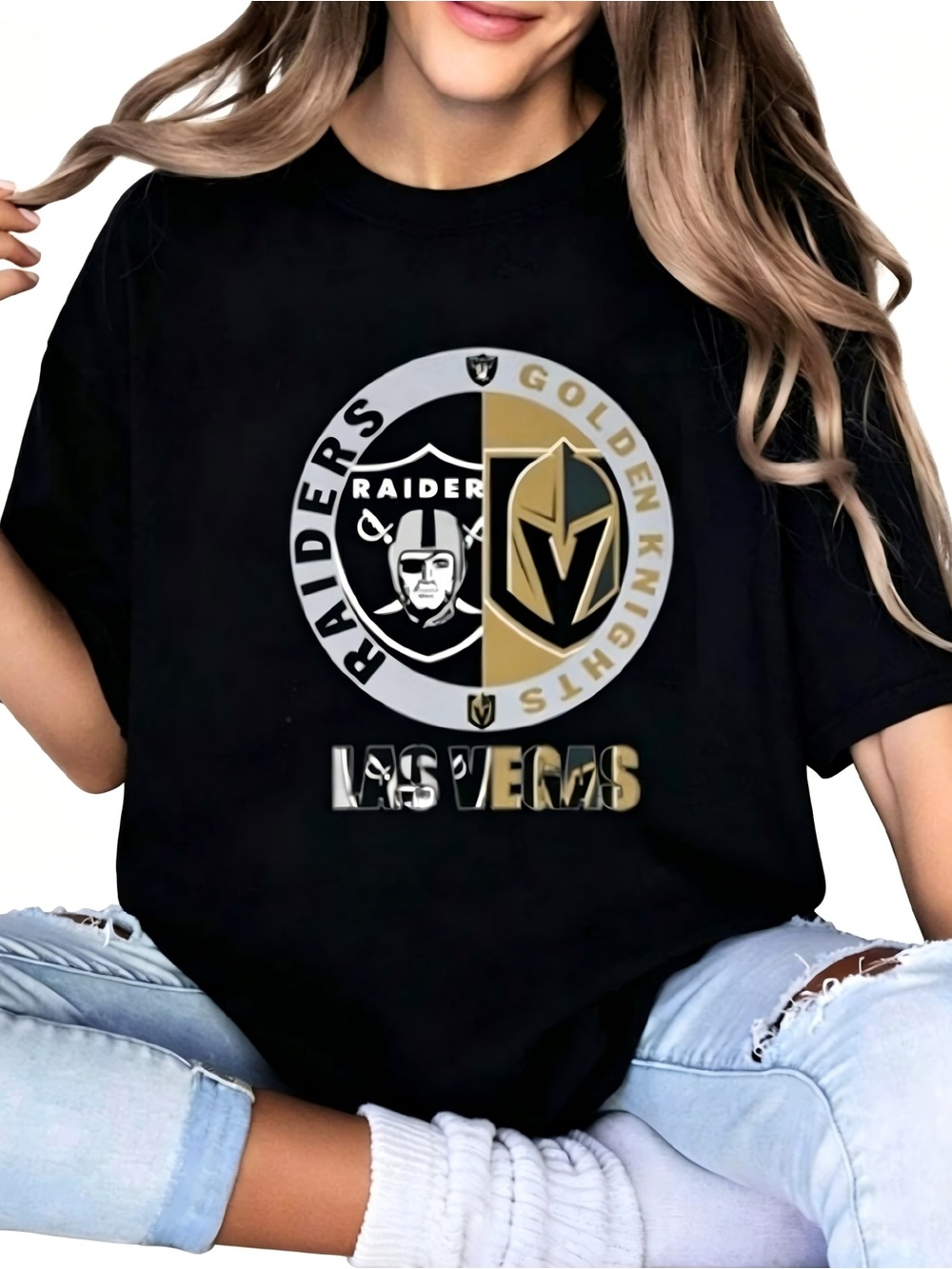 Las Vegas Raiders Golden Knights Champion Mashup Sports Fan T-shirt Unisex